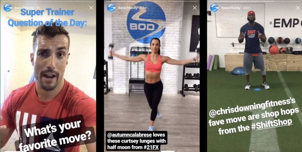 Beachbody trainers - celebrity social media. 